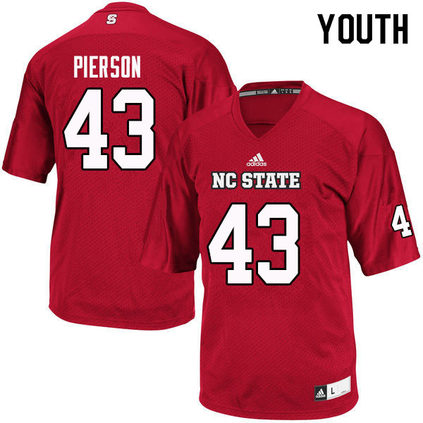 Youth #43 David Pierson NC State Wolfpack College Football Jerseys Sale-Red - Click Image to Close